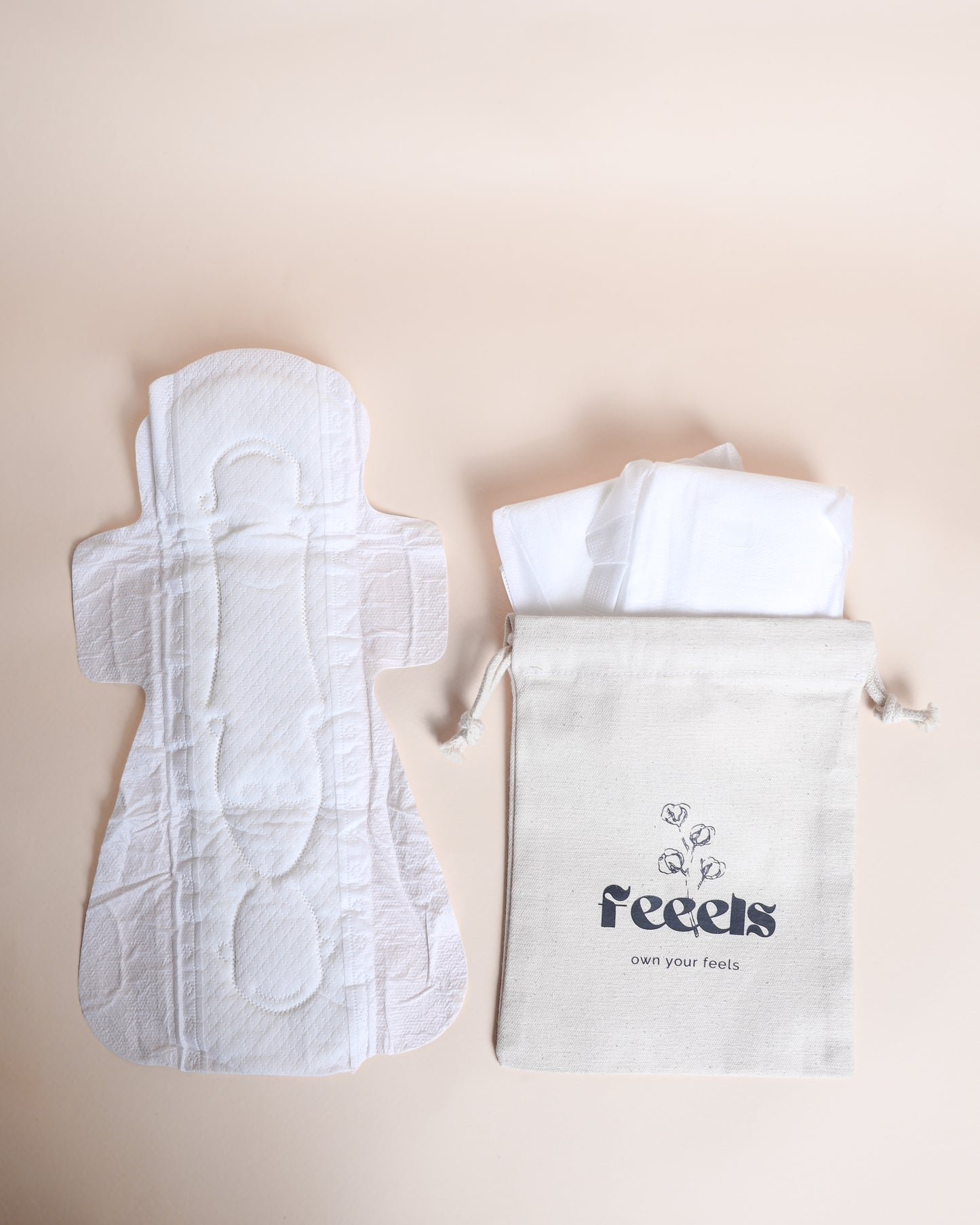 Natural Cotton Ultra Thin Sanitary Pads - XXL, Heavy flow, Pack of 6