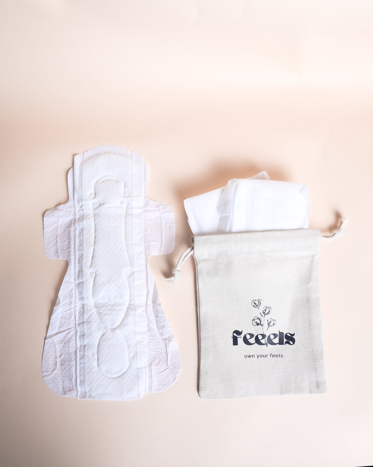 Natural Cotton Ultra Thin Sanitary Pads - XL, Regular flow, Pack of 6